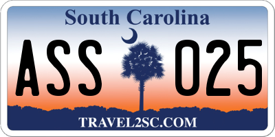 SC license plate ASS025