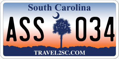 SC license plate ASS034