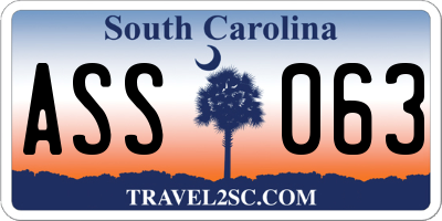 SC license plate ASS063