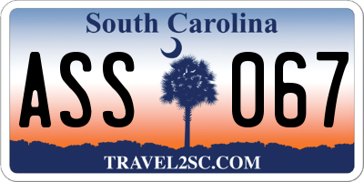 SC license plate ASS067