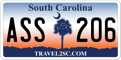 SC license plate ASS206