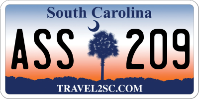 SC license plate ASS209
