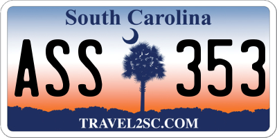 SC license plate ASS353