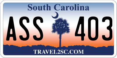 SC license plate ASS403