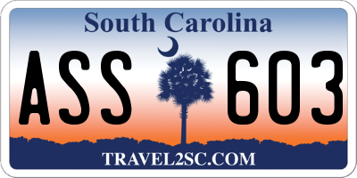 SC license plate ASS603