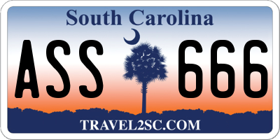 SC license plate ASS666
