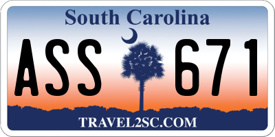 SC license plate ASS671