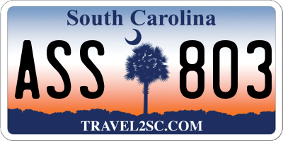 SC license plate ASS803