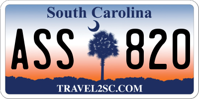 SC license plate ASS820