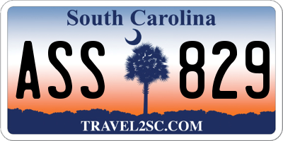 SC license plate ASS829