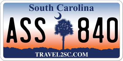 SC license plate ASS840