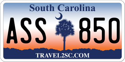 SC license plate ASS850
