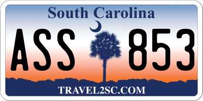 SC license plate ASS853