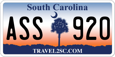 SC license plate ASS920