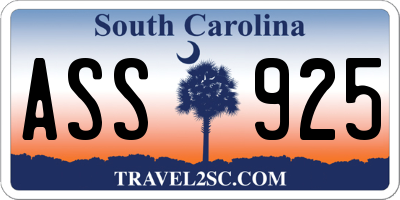 SC license plate ASS925