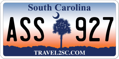 SC license plate ASS927