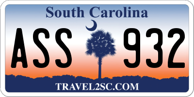 SC license plate ASS932