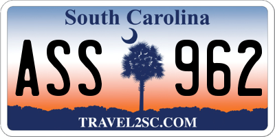 SC license plate ASS962
