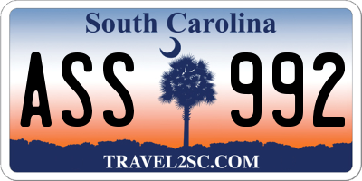 SC license plate ASS992
