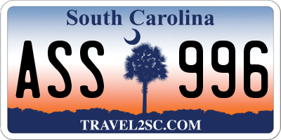 SC license plate ASS996