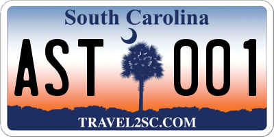 SC license plate AST001