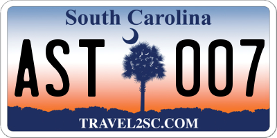 SC license plate AST007