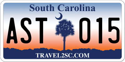 SC license plate AST015