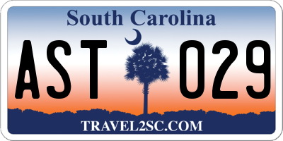 SC license plate AST029