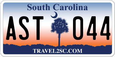 SC license plate AST044