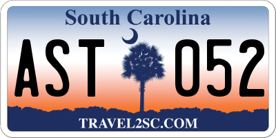 SC license plate AST052