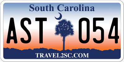 SC license plate AST054