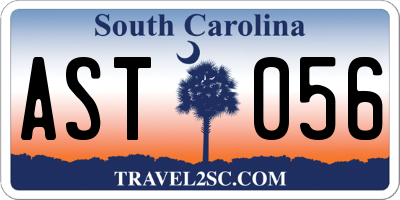 SC license plate AST056