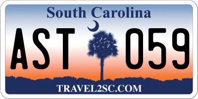 SC license plate AST059
