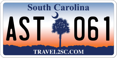 SC license plate AST061