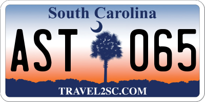 SC license plate AST065