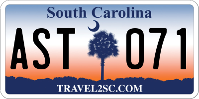 SC license plate AST071