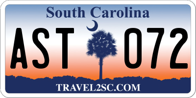 SC license plate AST072