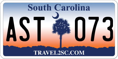 SC license plate AST073