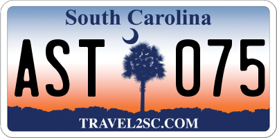 SC license plate AST075