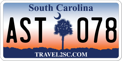 SC license plate AST078