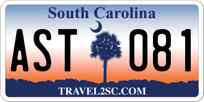 SC license plate AST081