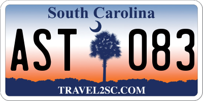 SC license plate AST083