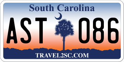 SC license plate AST086