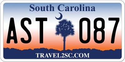 SC license plate AST087