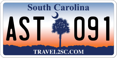 SC license plate AST091