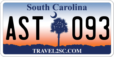 SC license plate AST093