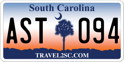 SC license plate AST094