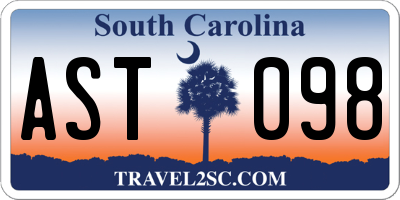 SC license plate AST098