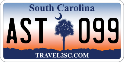 SC license plate AST099