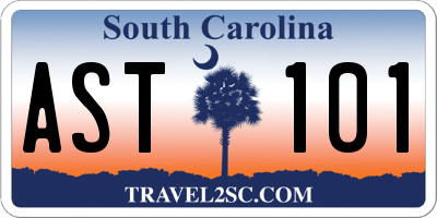 SC license plate AST101